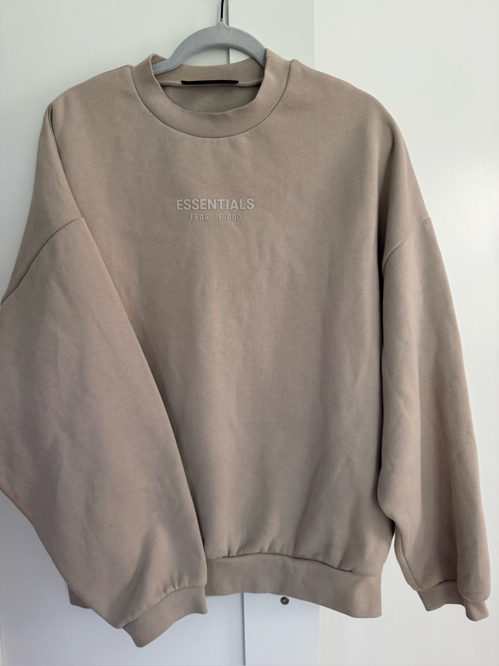 Fear of God ESSENTIALS Crewneck Sweater in Light Taupe